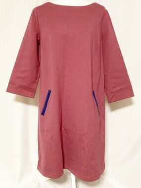 Betabrand Half-Day Shift Dress Size L Mauve Plum Pockets